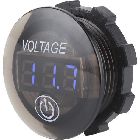 Universelles LED-Digitalvoltmeter für Gleichstrom, Spannungsmesser für Autobatterien (12–24 V) mit Berührungsschalter, blau (1/5)