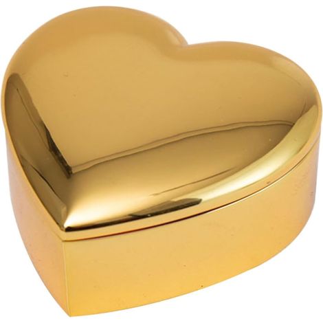 Caja de joyería metálica, aleación de zinc, forma de corazón. (1/5)