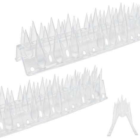 3.6m Pics Anti-Oiseaux, Pics à Pigeons Forme en M Extra Hauts 7cm pour Répulsif Pigeons, Pointes de Clôture et Mur pour Éloigner Oiseaux ou Chats, Répulsif Oiseaux, Transparent (1/5)