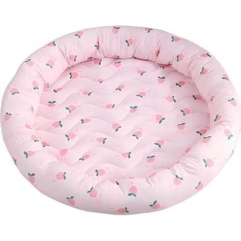 Cama refrescante de seda helada para mascotas para el verano，45x45 cm，Esterilla refrescante de seda helada，Cama redonda para mascotas (1/5)