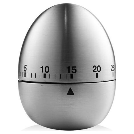 Minuteur à œufs de 60 minutes, ustensile de cuisine et de pâtisserie, cuiseur à œufs en acier inoxydable (1/4)