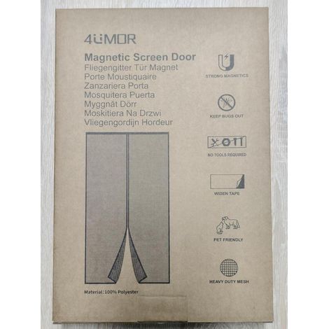 Fliegengitter Balkontür 95x210cm, Magnetisch, Ohne Bohren, Weiß