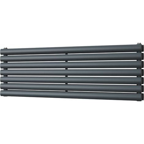 Omeara Axis - Anthracite Horizontal Radiator H406mm x W1200mm Double Panel (1/3)