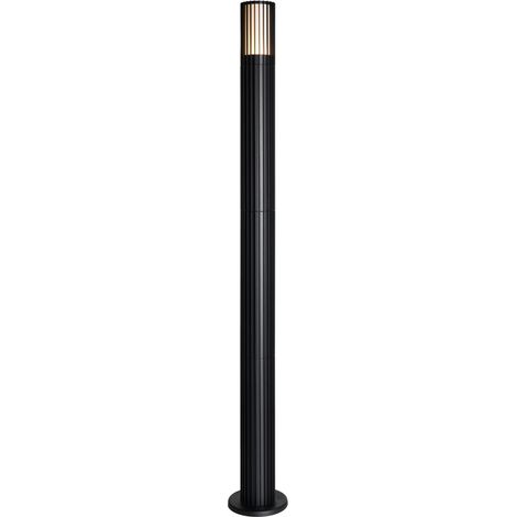 Litecraft Veda Post Light Outdoor Ribbed Styled Garden IP44 Fitting - Black (1/5)