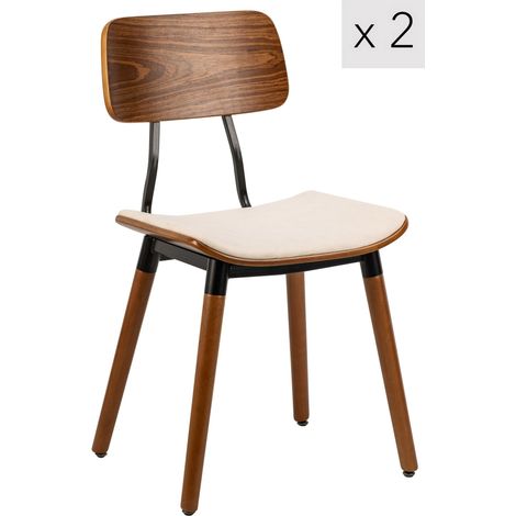 Nordlys - Lot de 2 Chaises de Salle a Manger Modernes en Bois (1/5)
