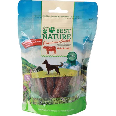 Best Nature Premium Snack für Hunde, 100g - Rindfleischsticks