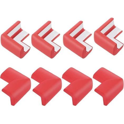 Pair Protège-Coins, 8 Pièces de Protections d'Angles pour Meubles et Bords, Coussins en Mousse de Caoutchouc Souple pour Cheminée, Table, Bords de Meubles (Rouge)