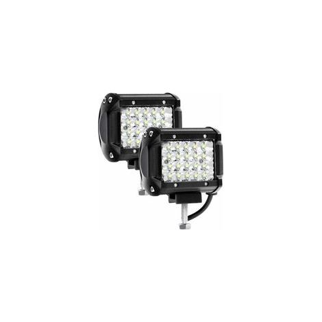 Phare de Travail LED 12V 300W 4 pouces 72W Projecteur LED Voiture 12v Etanche IP67 Spot Flood Feux Antibrouillard LED 27,000lm Feux de Travail pour Voiture Camion Tracteur SUV Bateau(2 PCS)