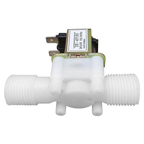 12V 1/2" Plastic Electric Solenoid Valve, Normally Closed (1/5)