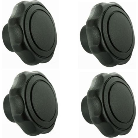 Juego de 4 tuercas de plástico M6 con inserto de acero – Cabeza moleteada para facilitar su manejo – Mayor resistencia para herramientas de jardinería (1/2)