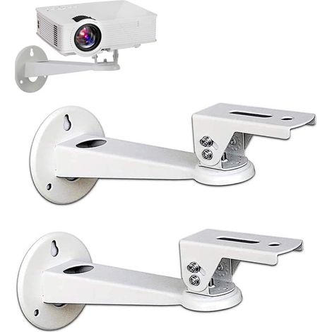 Bg17 Lot De 2 Supports Muraux Pour Mini Projecteur, Montage Mural, Appareil Photo, Rotatif À 360 °, Réglable De 7,8 Pouces, Blanc (1/5)
