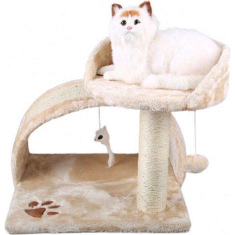 Trade Shop - Tiragraffi Nobleza Houseboat 2 Piani Con Cuccia Morbida 49 X 42 X 42 Cm Gatti - (1/5)