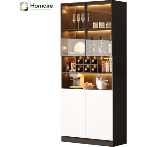 Sideboard schwarz 80 x 30 x 180 cm Polyester HOMAIRE (1/5)