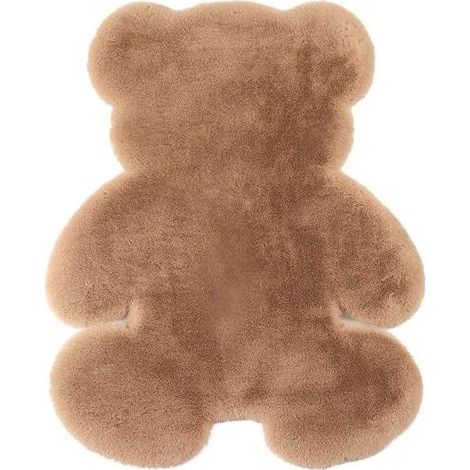 Shaggy Wohnzimmer Teppich 105x75cm Dunkelbraun - Weiche Polypropylenfaser (1/5)