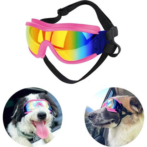 Filiyano-Lunettes de soleil pour chien - Protection oculaire, résistantes aux UV, imperméables, coupe-vent, bandeau ajustable, pour chiens de petite (1/5)