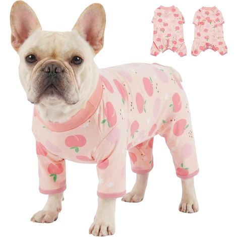 Tutina post-operatoria per cani, lunghezza schiena 35 cm, in cotone anti-leccamento, alternativa al collare elisabettiano, rosa pesca, taglia XL (1/5)