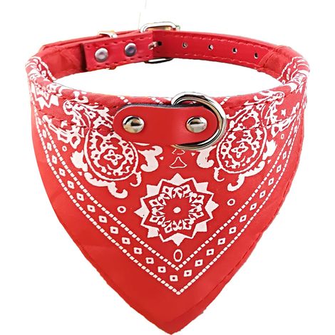Collier Bandana Tendance pour Chien avec Collier pour Chien - Rouge - XXL (1/5)