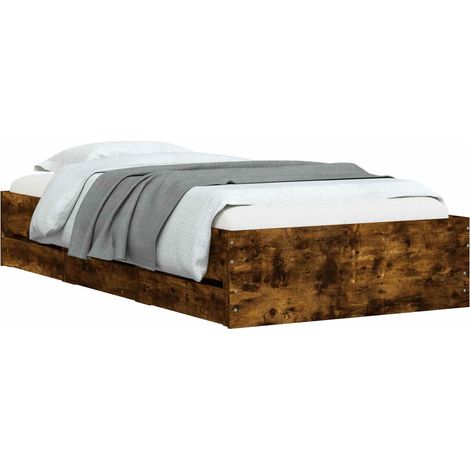Estructura de cama con almacenamiento Roble Ahumado 80 x 200 cm vidaXL