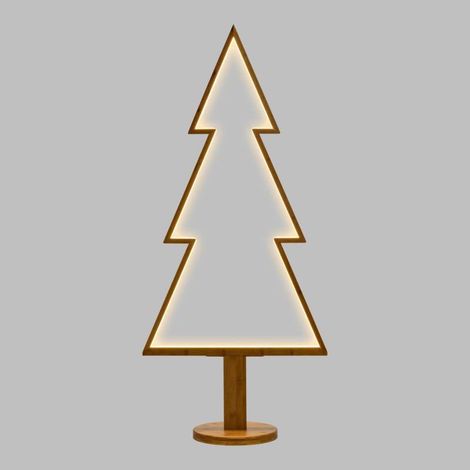 Sapin de Noël H145cm Bois Naturel Clair et néon Lotti (1/5)