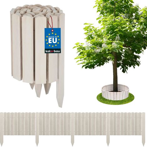 KOTARBAU® Bordure Jardin Exterieur Bois - 200 x 30 cm - Cloture Bois Jardin - Chêne - Palissade Flexible - Décoration Jardin (1/4)