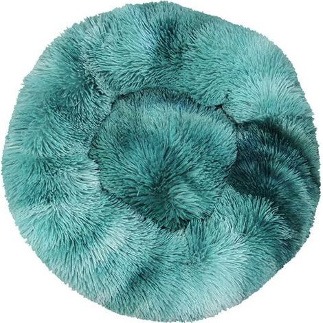 Cama para gatos, cojín suave y lavable para perros y gatos (azul oscuro con estampado tie-dye, 60 cm) (1/5)