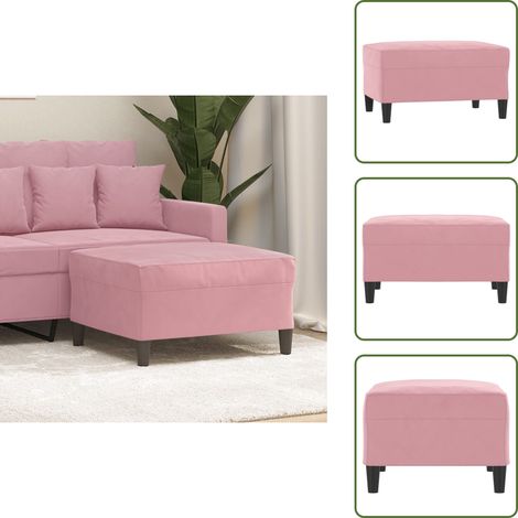 The Living Store Fußhocker Rosa 70x55x41 cm Samt - Samt Hocker (1/5)
