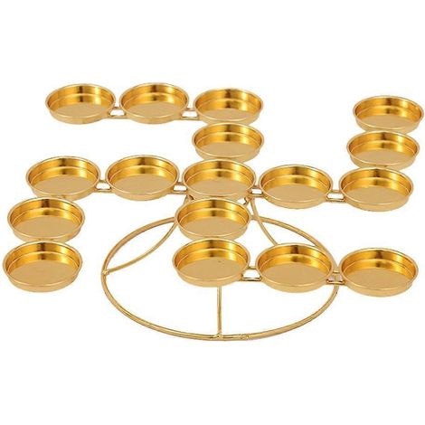 Bougeoir décoratif à 17 branches, support en métal pour table (1/4)