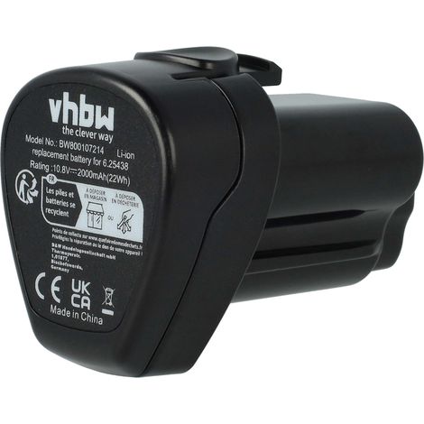 vhbw 1x batería compatible con Metabo PowerLed 12, PowerMaxx 12 Basic, PowerMaxx 12, PowerMaxx 12 Pro herramienta (2000 mAh, Li-Ion, 10,8 V) (1/4)