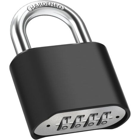 QORVA-50mm Cadenas Code 4 Chiffres, Cadenas Extérieur Etanche, Robuste et Antivol, 8mm Loquet Cadenas à Combinaison, Exterieur Serrure Porte de Garage, pour Jardins, Cours, Porte, Clôture, Casier