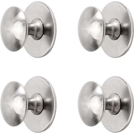 Adhesive cabinet knobs, cabinet knobs Self-adhesive kitchen drawer handles, 4 pieces (brushed silver) (1/4)