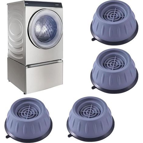 4 Pièces Pied Anti Vibration Machine a Laver, Tapis Anti-Vibration Machine à Laver,Pieds en Caoutchouc pour Machine à Laver Coussinets,Support Machine a Laver,pour Machines à Laver Séchoirs (1/4)