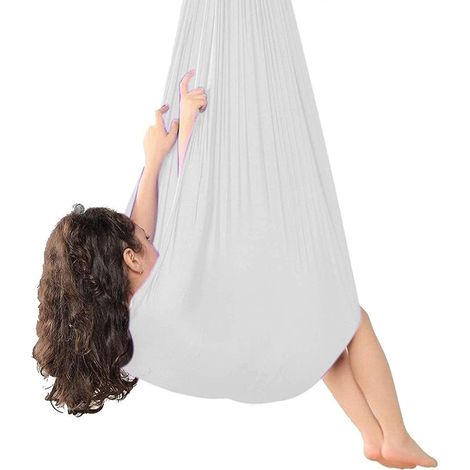 Fauteuil suspendu sensoriel, hamac de yoga réglable (blanc)