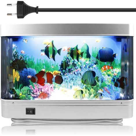 Lampe d'aquarium LED, veilleuse décorative, petit aquarium artificiel, lampe de paysage avec prise européenne, faux aquarium pour salon, bureau, chambre à coucher (1/5)