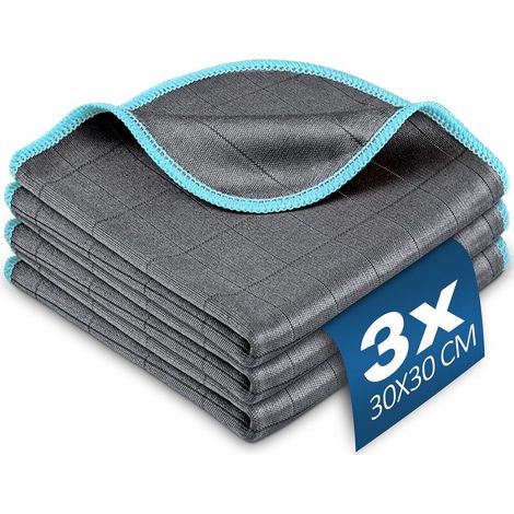 Paño mágico de microfibra de carbono de 400 g/m², toalla de pulido absorbente que no deja marcas, paño de limpieza para ventanas, vasos, platos, cocina, hogar y automóviles, paño de limpieza reutiliza (1/5)