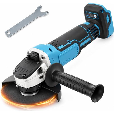Meuleuse d'angle sans fil compatible avec 18 V, 8500 tr/min, 4 niveaux de vitesse, disque abrasif de 125 mm avec clé de meulage pour meuler, couper et polir (sans batterie) (1/5)