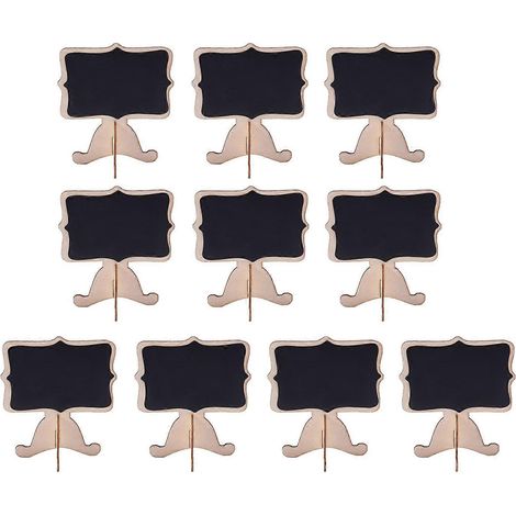 Lot de 10 mini tableaux noirs en bois pour mariage, avec chiffres et messages. (1/5)