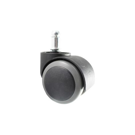 Lenkrolle mit glattem Schaft und Ring, schwarz/grau, max. Tragkraft 50 kg, 11 x 22 mm, ø 5 cm (1/2)