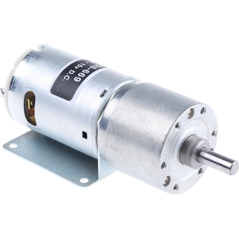 Rs Pro – Motoréducteur CC 12V 19,8W 256tr/min – Arbre 6mm – Couple 29Ncm – Engrenage droit pour contrôle précis de la vitesse