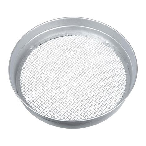 Tamis pour terre en acier galvanisé – Maille 12 mm – Pour éliminer cailloux et débris – Diamètre 37 cm, hauteur 7,4 cm – Nature