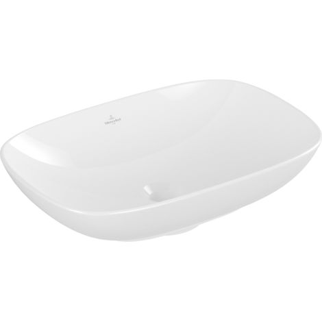 Villeroy & Boch Loop&Friends - Lavabo sobre encimera, 56x38 cm, con rebosadero, blanco alpino 4A490001 (1/3)