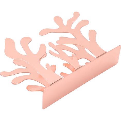 Porte-serviettes innovant en forme d'algue, rangement de bureau, porte-mouchoirs vertical en acier inoxydable, or rose (1/5)