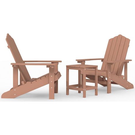 Maison Exclusive - Adirondack-Gartenstühle mit Tisch HDPE Braun (1/5)