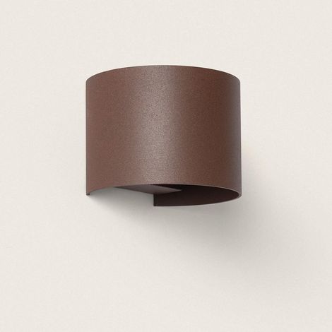 Applique da Parete per Esterno LED 10W Alluminio Illuminazione Doppia Luce CCT Selezionabile Iridix Round Ossido