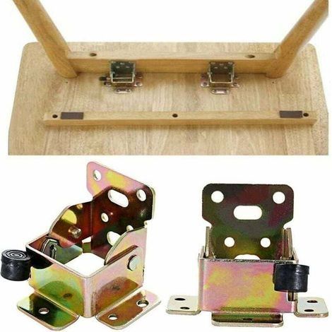 Pied Table Rabattable, 2Pcs Charnières Autobloquantes, Charnière Pied Table Pliante, Pliante Autobloquante à 90 Degrés (1/4)