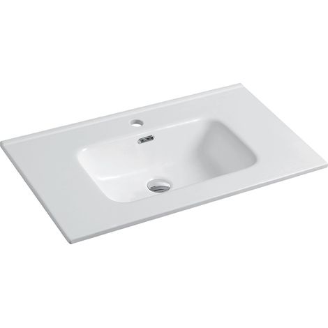 Lavabo da Incasso 80 cm in Ceramica Bianca Mod. Civit