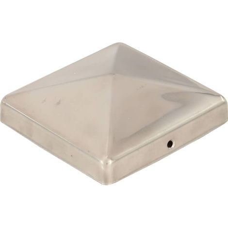 Bouchons de poteau de clôture pyramidaux 6 pcs Inox 101x101 mm (1/5)