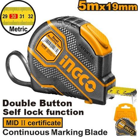 -CAHERSA- Flexómetro PRO 5MT 19MM INGCO HERRAMIENTA INDISPENSABLE