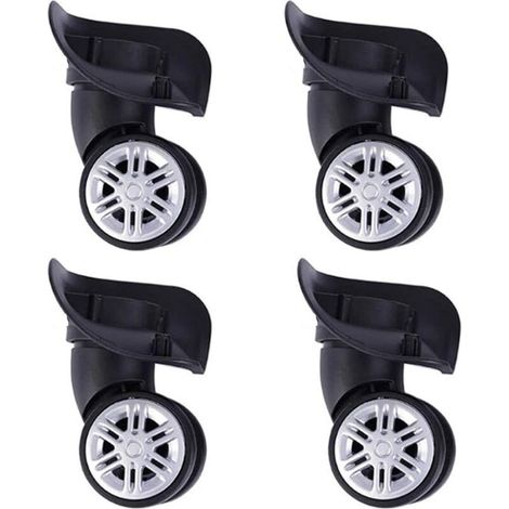 2 Paire Roues de Valise de Rechange pour Bagages Remplacement de la Roue roulettes Valise de Voyage Bagages Valise Roue Gauche et Droite Ensemble d'accessoires de Réparation (1/4)