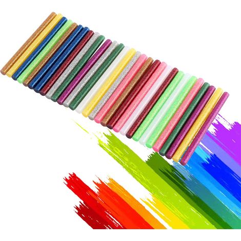 30 Bâtons de Colle à Chaud Colorés pour Projets Créatifs et Bricolage (1/3)