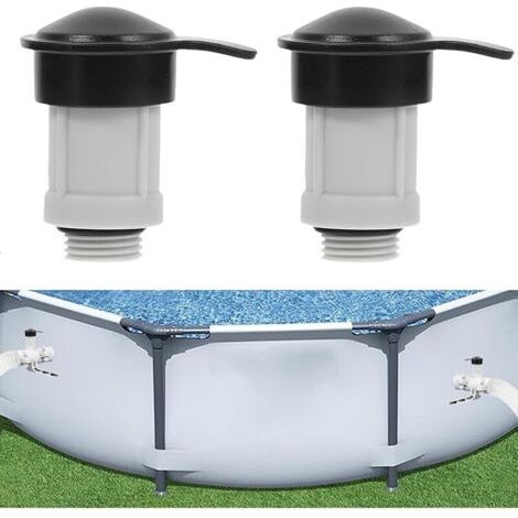 Pair Lot de 2 valves de buse d'air de piscine et bouchon de valve de buse d'air Repl. 12363 12373 - Accessoires de piscine pour piscine hors-sol 26719MW, 26719W, 26733EH, 26735EH (1/5)